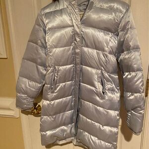 Girls LANDS END medium 10-12 winter ski coat jacket downs puffer quilted